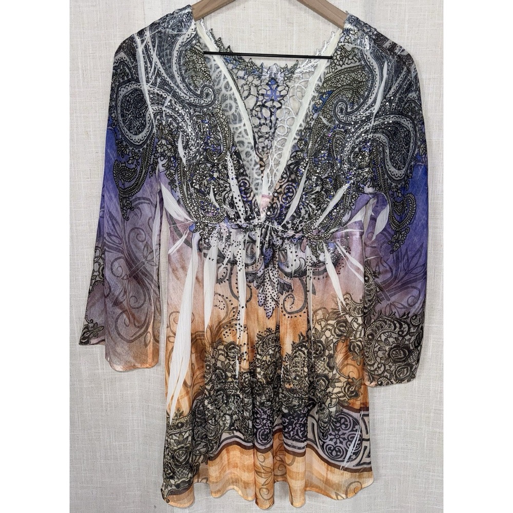Y2K S Twelve S12 Rhinestone Lace Up Graphic Sublimation Shirt Tunic Whimsigoth